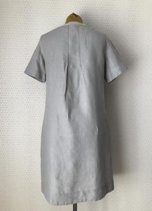 100% льон! елегантне ошатне сіре лляне плаття від peter hahn, розмір 40, укр 48-503 фото