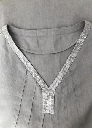 100% льон! елегантне ошатне сіре лляне плаття від peter hahn, розмір 40, укр 48-506 фото