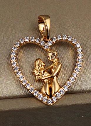 Кулон xuping jewelry негаснущая любовь 2 см золотистый
