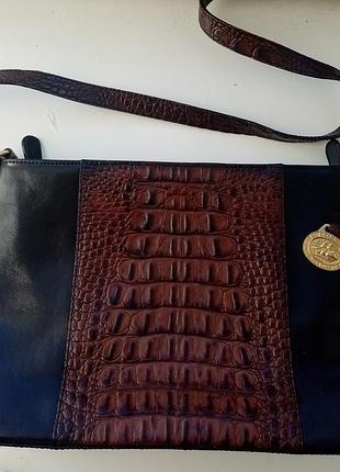 Шикарная кожаная сумка через плечо кросбоди brahmin (оригинал)