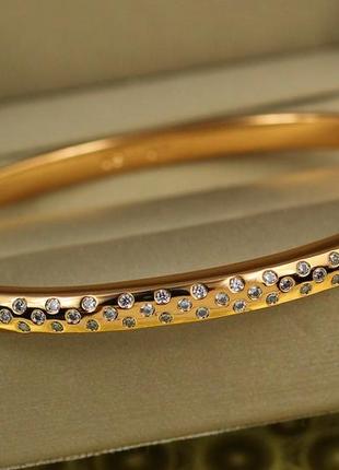 Браслет бэнгл xuping jewelry огурчик 60 мм 5 мм на руку от 17 см до 19 см золотистый