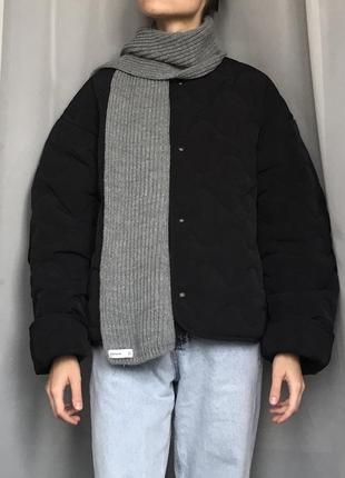 Сірий в’язаний шарф papaya