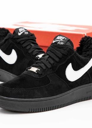 Мужские кроссовки найк аэр форс зимние, кроссовки найк черные зимние nike air force 1 blac...