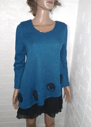 Кофта туніка батал хл з трояндами