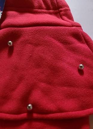 Лосины, юбочка красные, с начесом, 3