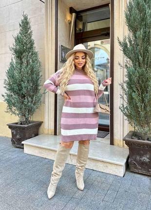 Туника платье вязаное теплое