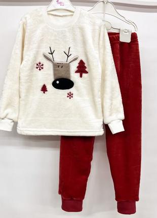 Пижама теплая детская подилточная для девочки