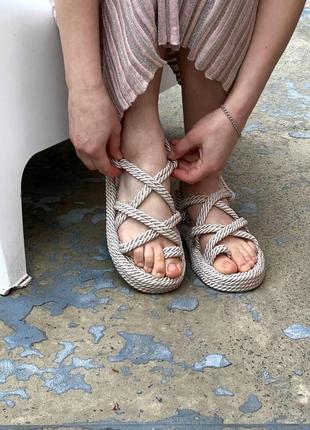 Женские римские сандали плетенные4 фото
