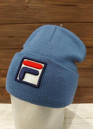 Шапка лопата с подворотом, мужская шапка на мальчика, шапка лопата синяя повседневная, шапка спорт, шапка в стиле fila фила