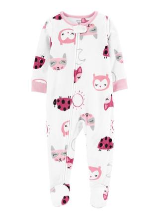 Carters флисовый человечек картерс слип поддева пижама божья коровка