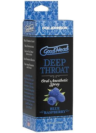Спрей для минета doc johnson goodhead deepthroat spray - blue raspberry 59 мл для глубокого минета 2