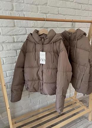 Зимняя куртка zara эко пуховик до -20