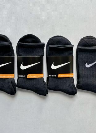 Высокие черные махровые термо носки nike
