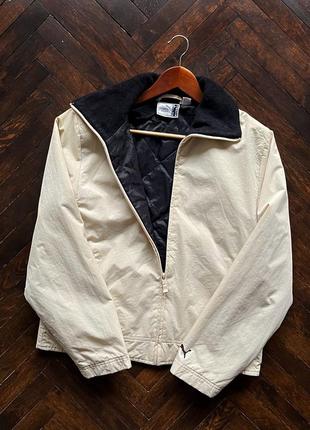Puma vintage 90s y2k long sleeve cream jacket full zip logo pockets вінтажна куртка