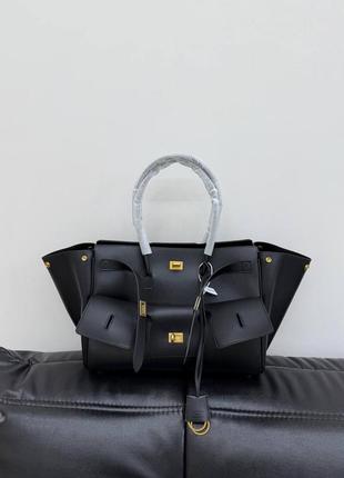 Сумка модная черная кожаная