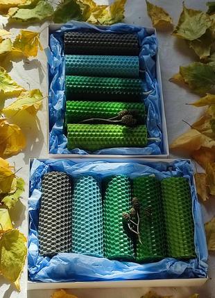 Набор свечей💚🌿🍀9 фото