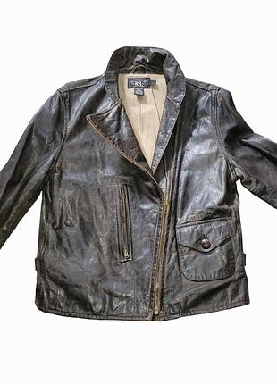 XL / 50 
куртка мотоциклетная (косуха,leather jacket) из натуральной воловьей прессованной кожи.