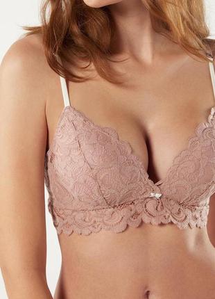 Розовый сексуальный сетевой комплект из лифа и трусиков бразилиан intimissimi
