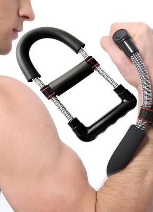 Тренажер для запястья и предплечья: пружинный эспандер для укрепления мышц рук цвет серебристый