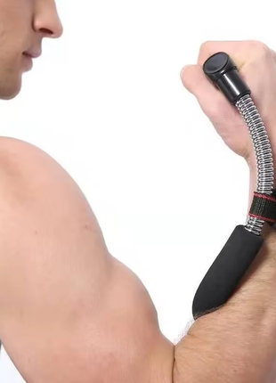 Тренажер для запястья и предплечья: пружинный эспандер для укрепления мышц рук цвет серебристый