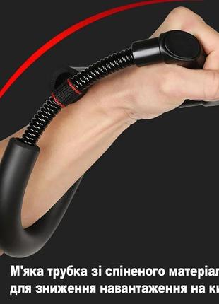 Тренажер для запястья и предплечья: пружинный эспандер для укрепления мышц рук цвет серебристый