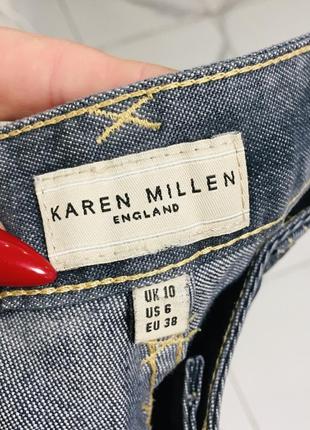 Оригинальные синие джинсы с потертым низом karen millen м6 фото