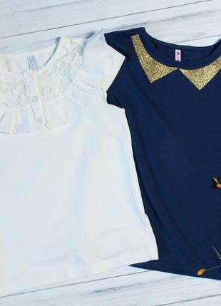 Футболка блузка в школу, з мереживом vidoli