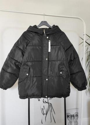 Нова оверсайз жіноча зимова чорна куртка