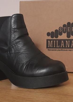 Кожаные ботинки ботинки на толстой подошве удобные milana step широкий каблук каблук каблук каблука