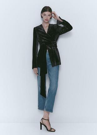 Велюровий блейзер жакет massimo dutti