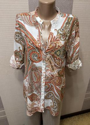 Очень классная легкая брендовая рубашка блуза. 12 рр. eterna. германия.5 фото