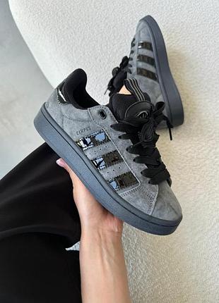 Жіночі кросівки adidas campus grey black адідас кампус сірого з чорним кольорів