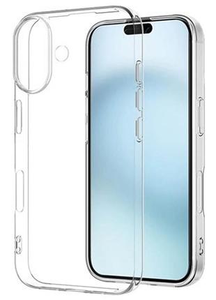 Прозорий силіконовий чохол на iphone 16/чохол-накладка на айфон 16