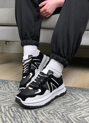 Кросівки casual чорно-білі, 36