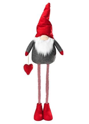 Скандинавський різдвяний новорічний гном ельф christmas elf bronsit висота 128 см червоний