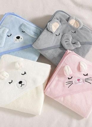 Флисовый полотенец плед с капюшоном