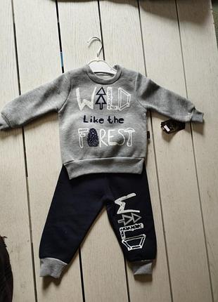 Костюм теплый на флисе детский спортивный