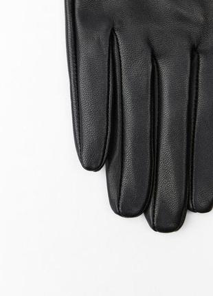 Кожаные перчатки с бантом