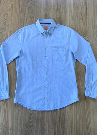 Мужская классическая рубашка с длинным рукавом hugo boss slim fit