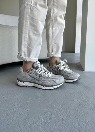 Женские кроссовки nike p-6000 grey найк серого цвета