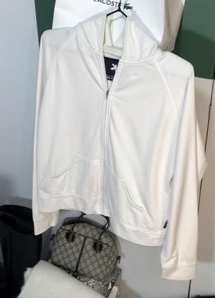 Белое молочное худи толстовка с капюшоном