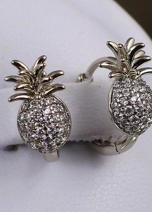 Сережки дитячі xuping jewelry ананас 1.2 см сріблясті