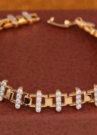 Браслет 18,5см 10мм xuping jewelry драбинка медичне золото1 фото