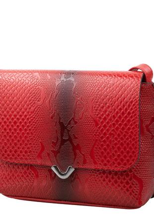 Женская кожаная сумка-ридикюль 22х18х8 см desisan красный (2000001966099)
