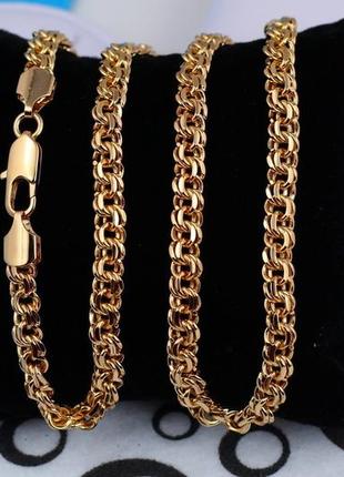 Ланцюжок медичне золото xuping jewelry круглий бісмарк 50 см 6 мм золотистий