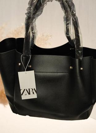 Сумка шопер zara. сумка через плече
