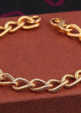 Браслет 20см 7мм xuping jewelry кріплення ланок вісімкою медичне золото