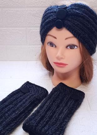 Пов'язка на голову та мітенки