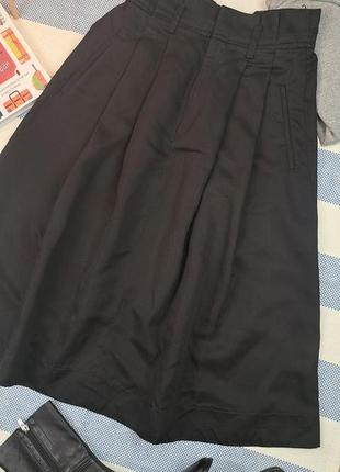 Брендовая стильная черная миди юбка massimo dutti🖤2 фото