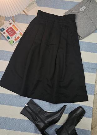 Брендовая стильная черная миди юбка massimo dutti🖤